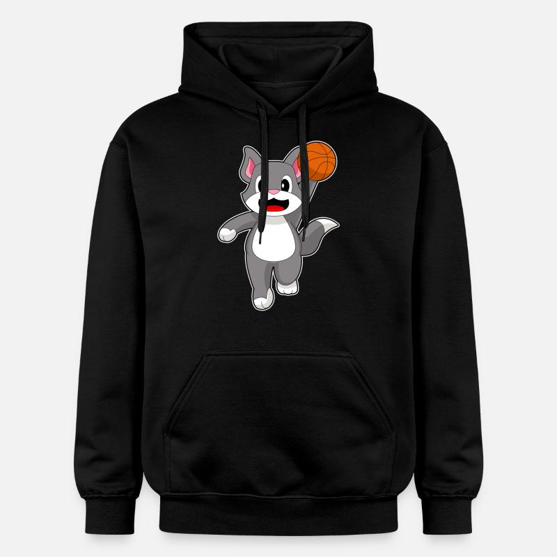 Chat Basketteur Basketteur - Sweat à capuche Softstyle® Gildan Unisexe - noir