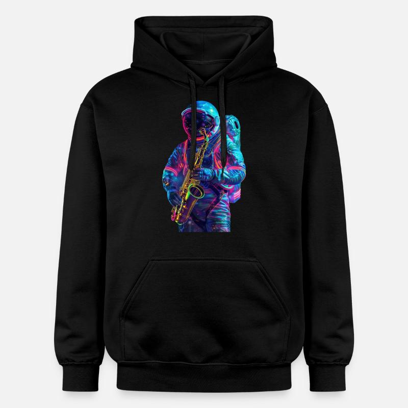 Saxophone astronaute - Sweat à capuche Softstyle® Gildan Unisexe - noir