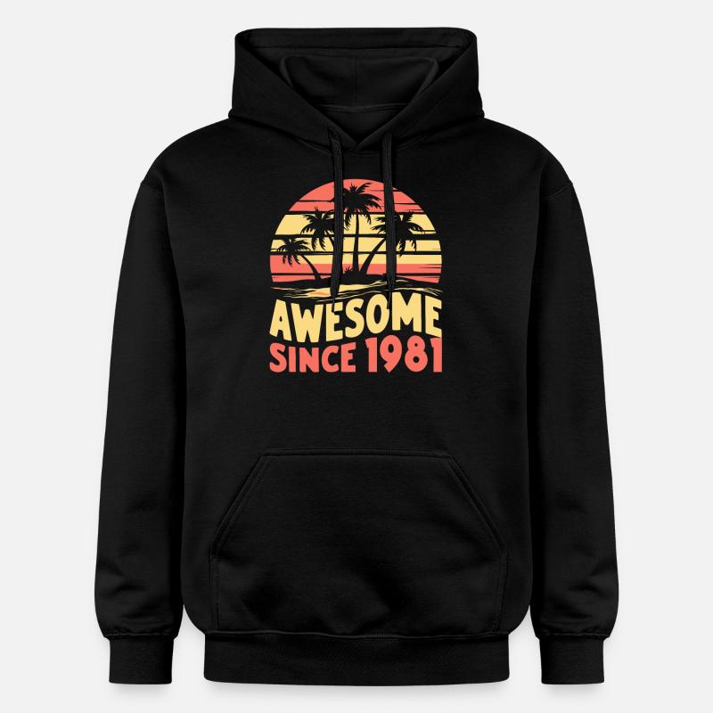 Génial depuis 1981 Anniversaire - Sweat à capuche Softstyle® Gildan Unisexe - noir