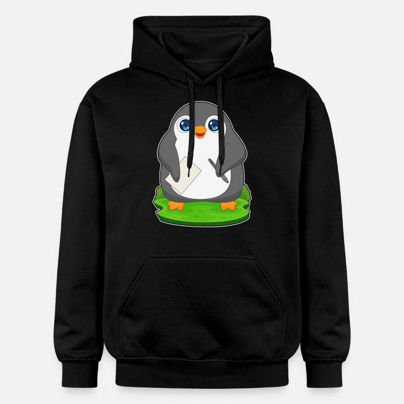 Papier stylo pingouin - Sweat à capuche Softstyle® Gildan Unisexe - noir