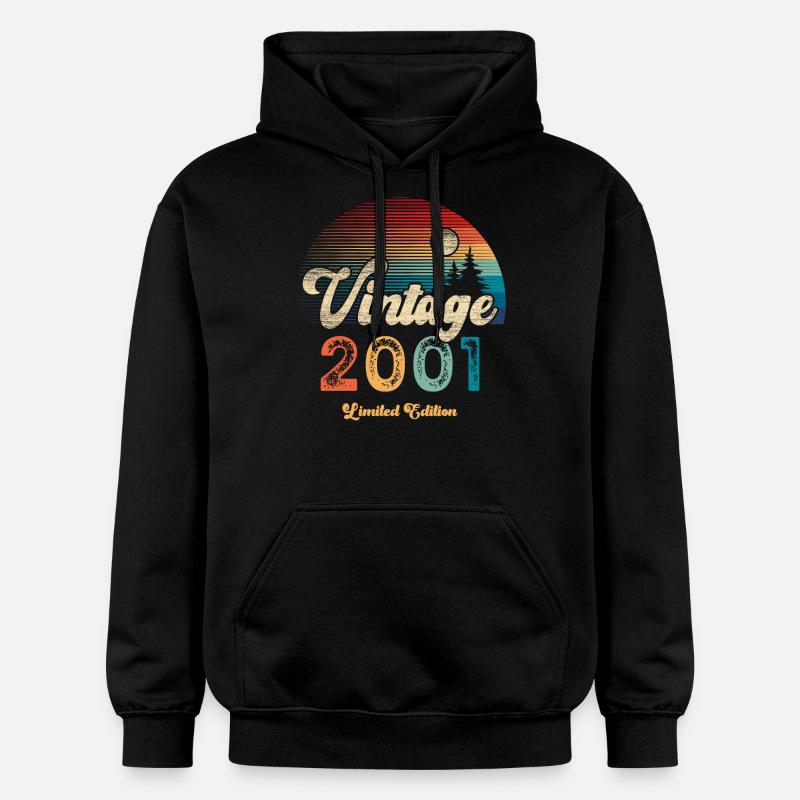 Millésime 2001 Anniversaire Rétro - Sweat à capuche Softstyle® Gildan Unisexe - noir