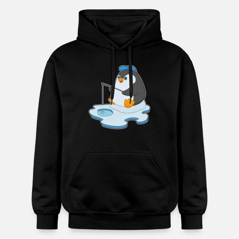 Pingouin Pêcheur Ange Pêche - Sweat à capuche Softstyle® Gildan Unisexe - noir