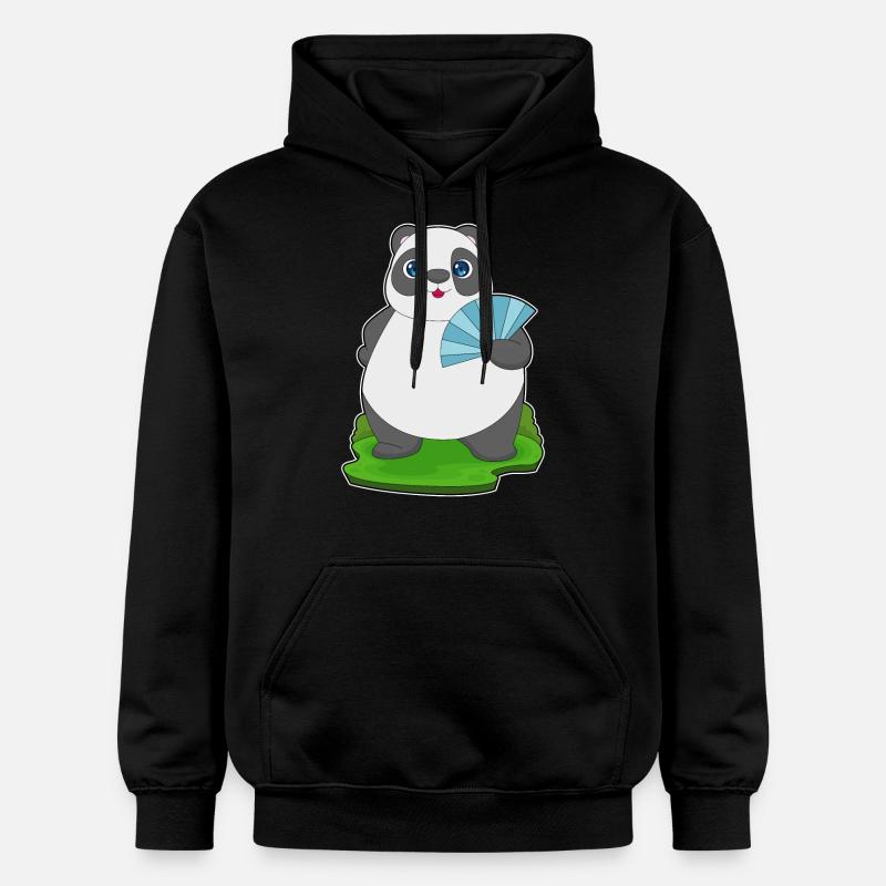 Ventilateur de poche Panda - Sweat à capuche Softstyle® Gildan Unisexe - noir