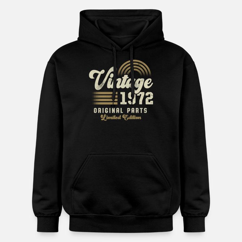 Millésime 1972 Anniversaire Rétro - Sweat à capuche Softstyle® Gildan Unisexe - noir