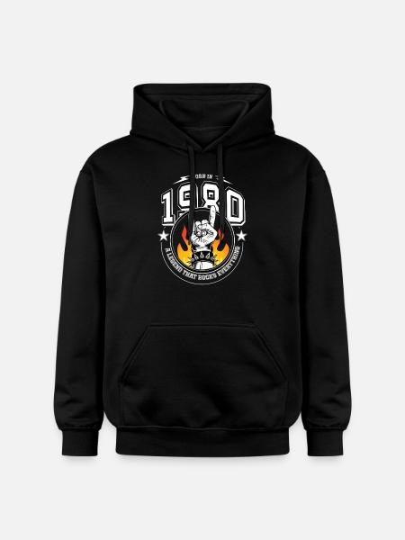 1980's birthday, everything rocks - Gildan Unisex Softstyle® Midweight Hoodie - black