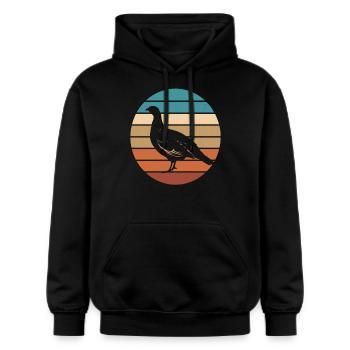 Auerhahn - Gildan Unisex Softstyle® Midweight Hoodie - Schwarz - Vorne - Marisol (170cm) & Nik (191cm)