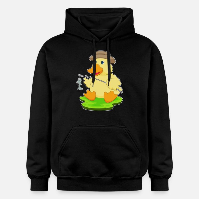Canard Pêcheur Pêche Pêche - Sweat à capuche Softstyle® Gildan Unisexe - noir