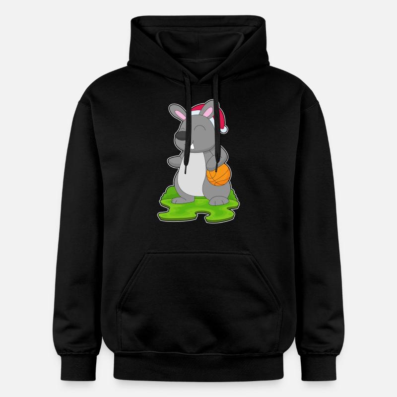 Basket-ball de Noël Bunny - Sweat à capuche Softstyle® Gildan Unisexe - noir