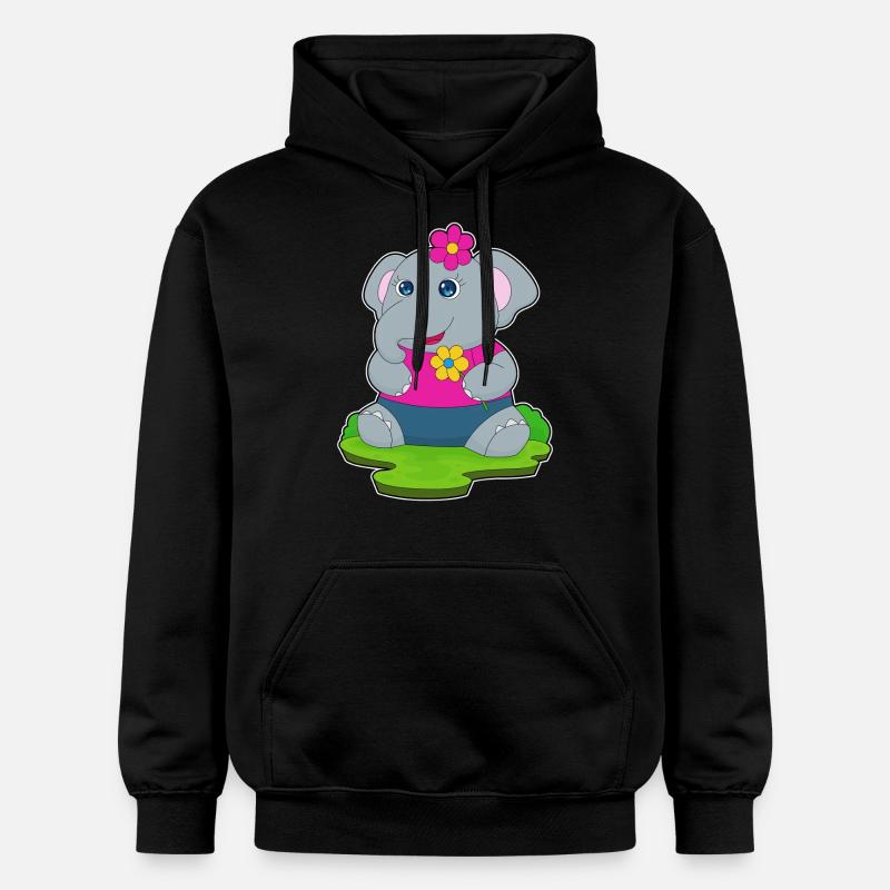 Fleurs d’éléphant - Sweat à capuche Softstyle® Gildan Unisexe - noir