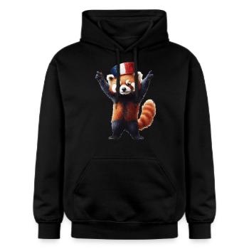 Roter Panda - Gildan Unisex Softstyle® Midweight Hoodie - Schwarz - Vorne - Marisol (170cm) & Nik (191cm)