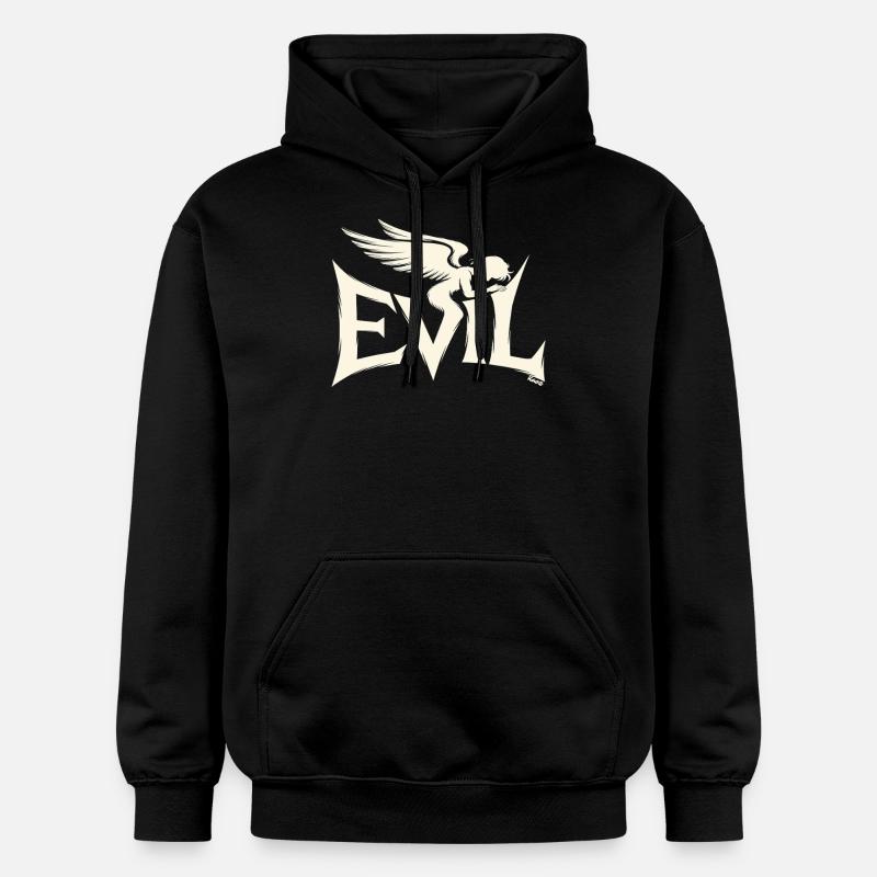 Evil Schriftzug mit dunklem Engel - Gildan Unisex Softstyle® Midweight Hoodie - Schwarz