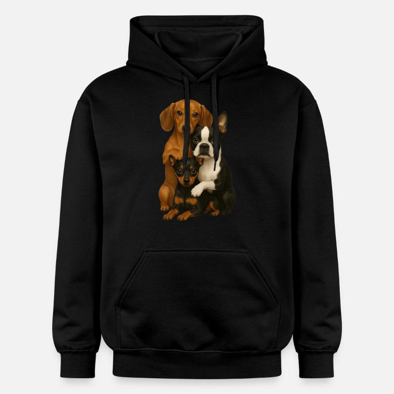 Chien Chiens Chiens mignons - Sweat à capuche Softstyle® Gildan Unisexe - noir