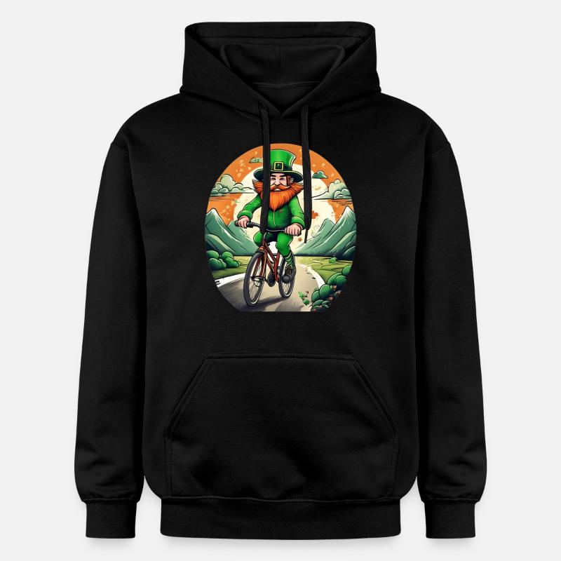 Vélo Trèfle de la Saint-Patrick - Sweat à capuche Softstyle® Gildan Unisexe - noir