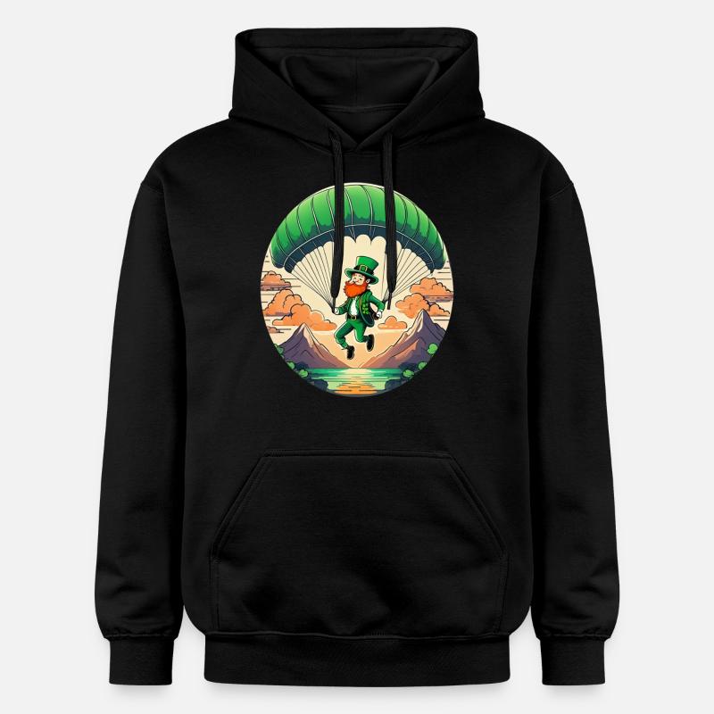 Parapente Trèfle de la Saint-Patrick - Sweat à capuche Softstyle® Gildan Unisexe - noir