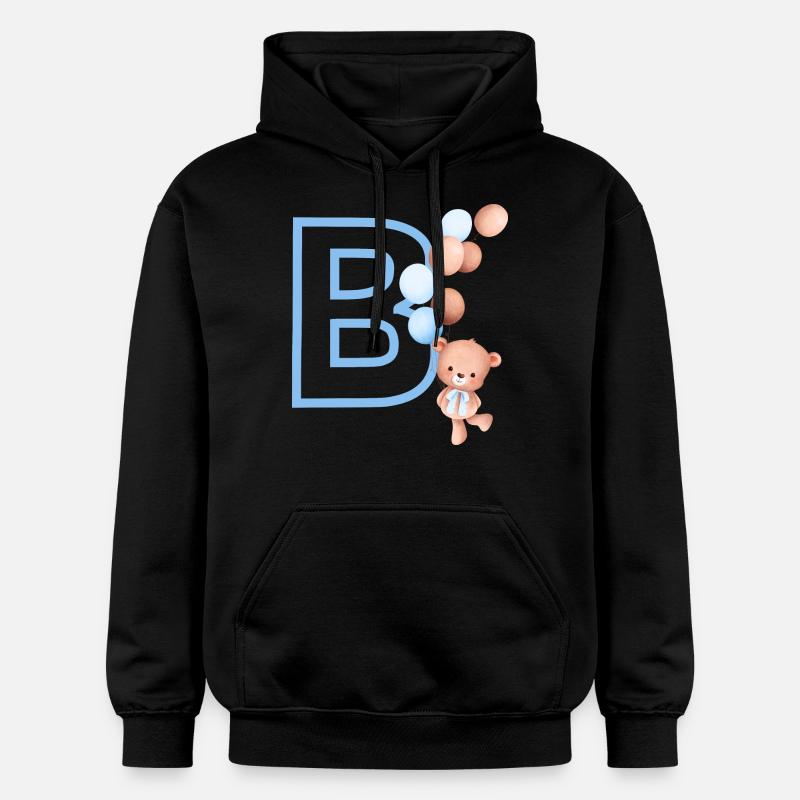 Lettre b bleue ours - Sweat à capuche Softstyle® Gildan Unisexe - noir