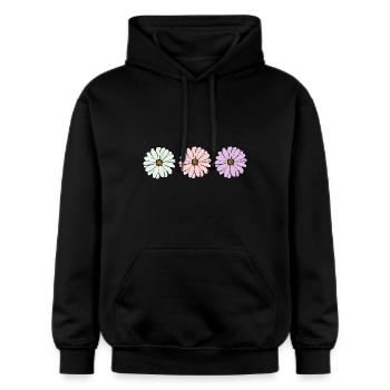 Blume pastell Blume Blumen pastell Blumen flieder - Gildan Unisex Softstyle® Midweight Hoodie - Schwarz - Vorne - Marisol (170cm) & Nik (191cm)
