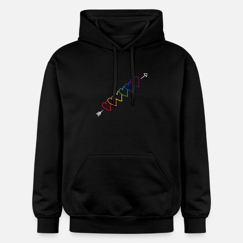 Flèche arc-en-ciel LGBT - Sweat à capuche Softstyle® Gildan Unisexe - noir