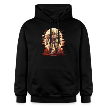Mecha - Sweat à capuche Softstyle® Gildan Unisexe - noir - Devant - Marisol (170cm) & Nik (191cm)