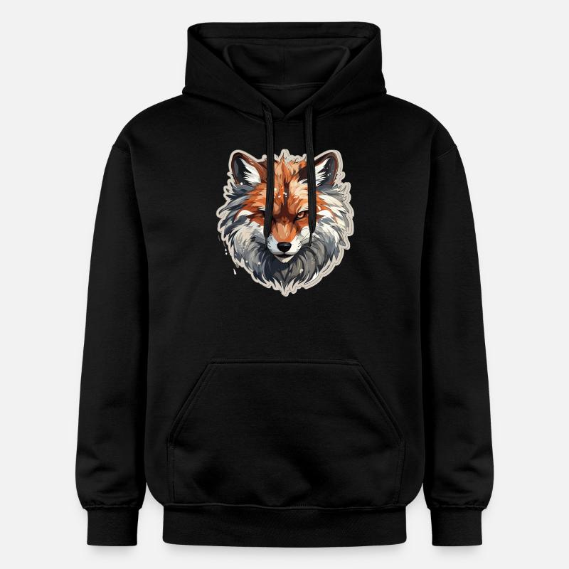 Renard - illustration - Sweat à capuche Softstyle® Gildan Unisexe - noir