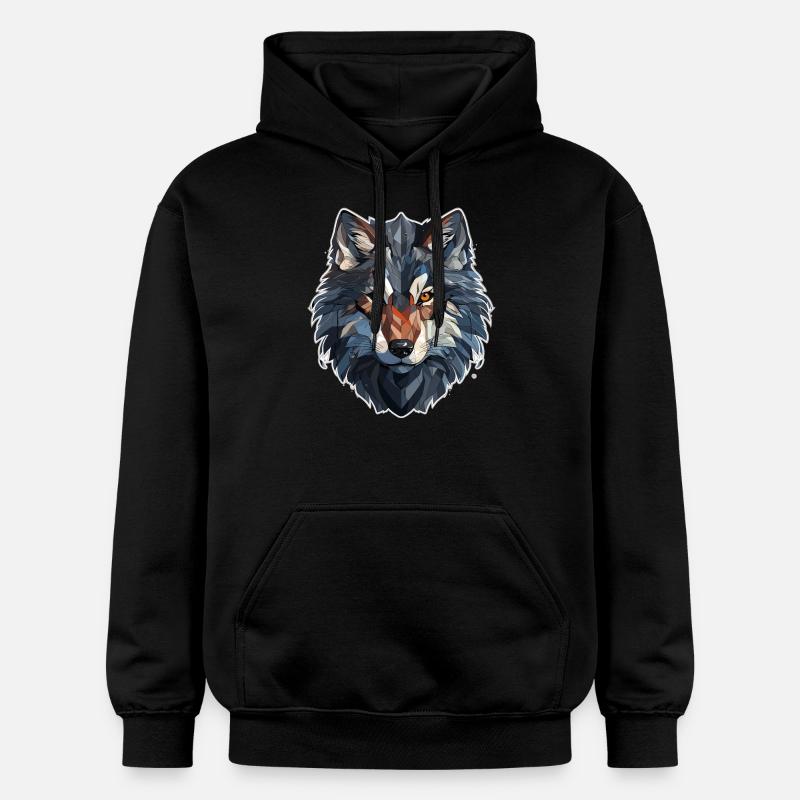 Loup - Illustration - Sweat à capuche Softstyle® Gildan Unisexe - noir