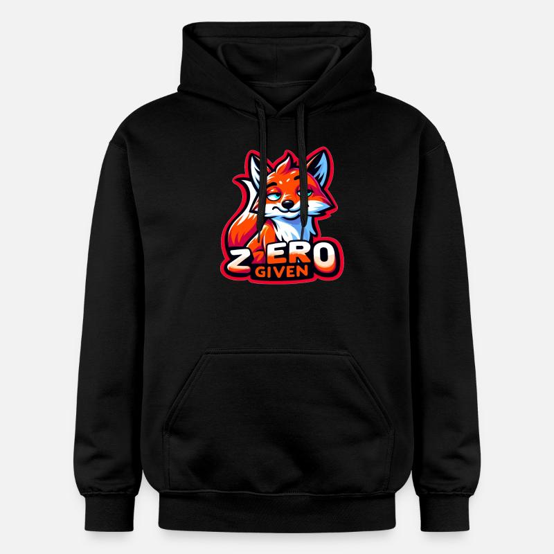 Zéro donné - Illustration de renard - Sweat à capuche Softstyle® Gildan Unisexe - noir