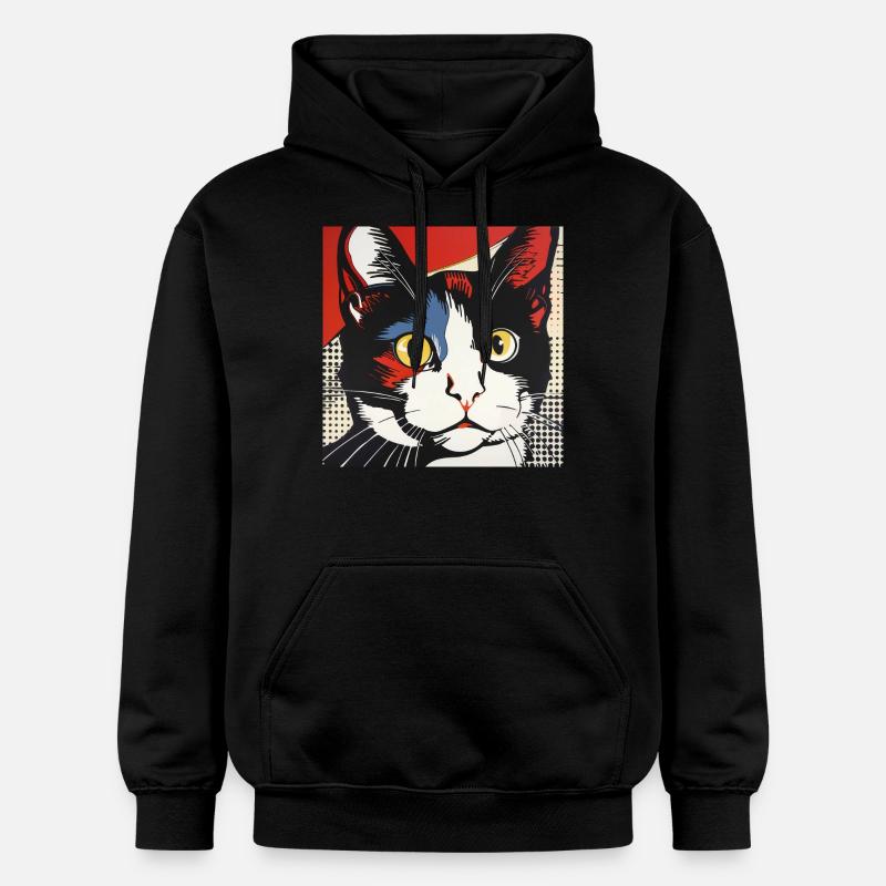 Chat, Motif De Chat - Sweat à capuche Softstyle® Gildan Unisexe - noir
