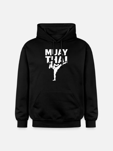 Muay Thai Fighter - Gildan Unisex Softstyle® Midweight Hoodie - black