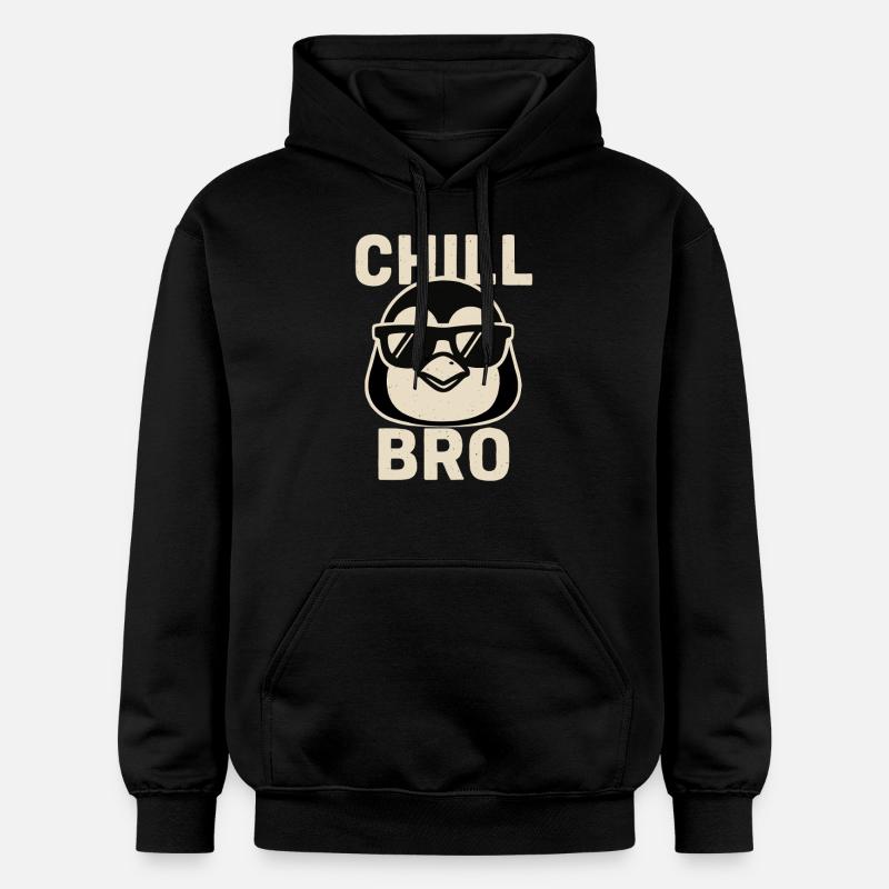 Chill Bro Pingouin - Sweat à capuche Softstyle® Gildan Unisexe - noir