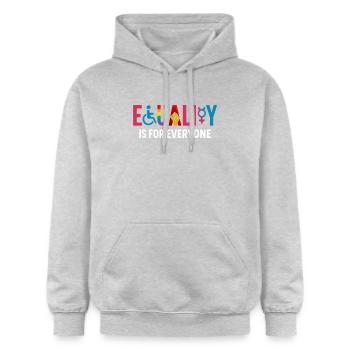 Equality for All – Inclusive Pride Design - Gildan Unisex Softstyle® Midweight Hoodie - light heather grey - Front - Liana (172cm) & Jaron (178cm)