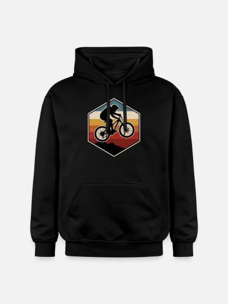 Mountain Bike Mountains Retro - Gildan Unisex Softstyle® Midweight Hoodie - black