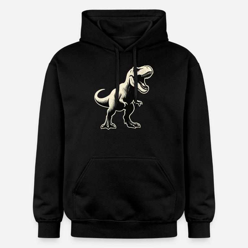 Silhouette de dinosaure rugissant - Sweat à capuche Softstyle® Gildan Unisexe - noir