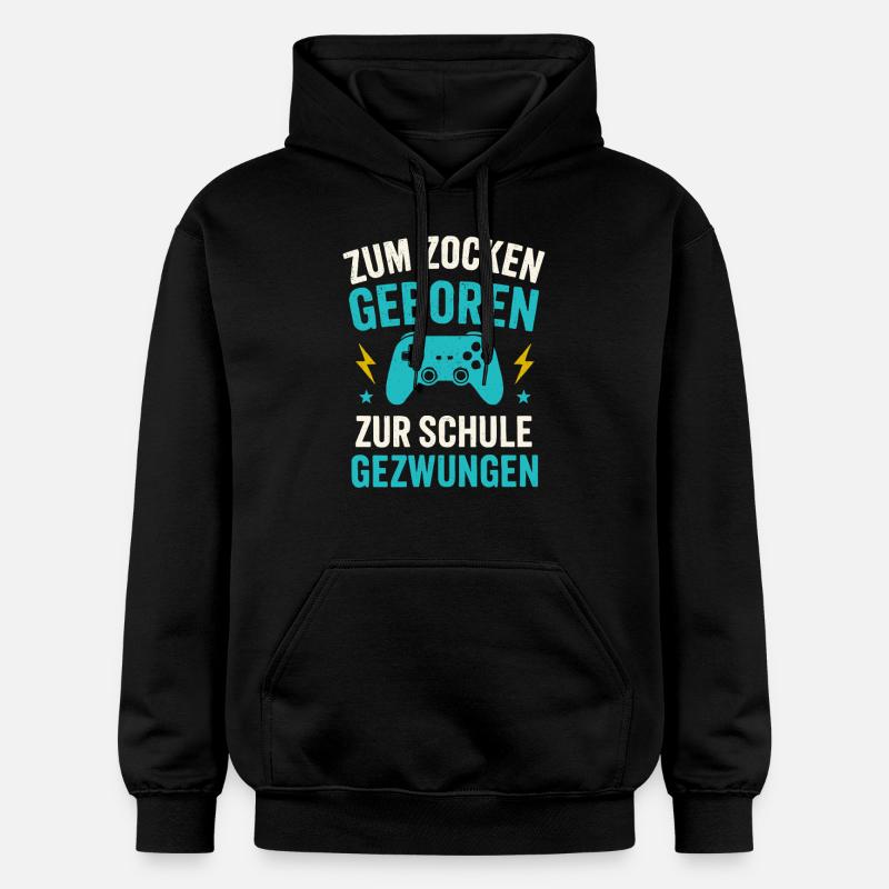 Zocken Zocker Spruch Schule - Sweat à capuche Softstyle® Gildan Unisexe - noir
