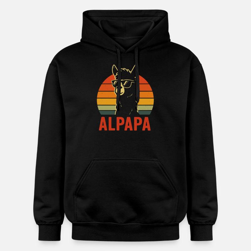 Drôle de papa alpaga - Sweat à capuche Softstyle® Gildan Unisexe - noir