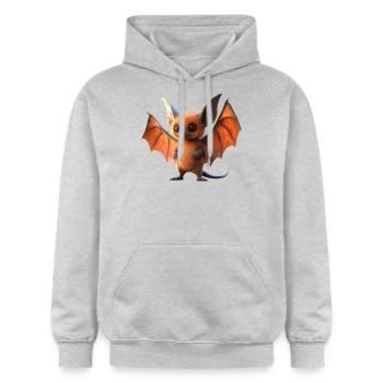 Fledermaus Flughund Vampir Bat Süße Fledemäuse - Gildan Unisex Softstyle® Midweight Hoodie - Hellgrau meliert - Vorne - Liana (172cm) & Jaron (178cm)