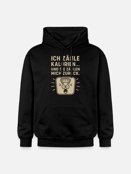 Kalorienzähler Waage Spruchshirt - Gildan Unisex Softstyle® Midweight Hoodie - Schwarz