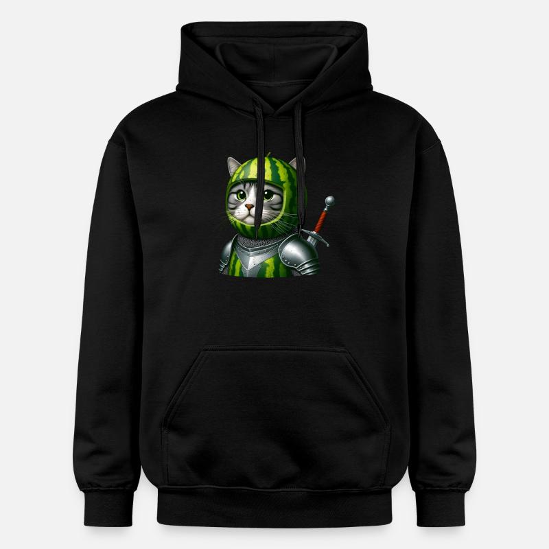 Chevalier chat pastèque - Sweat à capuche Softstyle® Gildan Unisexe - noir