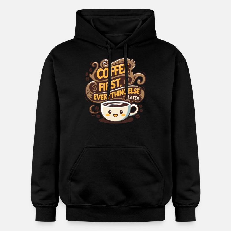 First coffee, then everything else - Gildan Unisex Softstyle® Midweight Hoodie - Schwarz