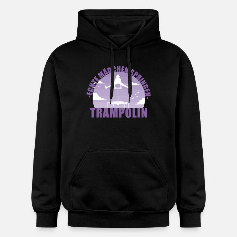 Echte Mädchen springen Trampolin Geschenk - Gildan Unisex Softstyle® Midweight Hoodie - Schwarz