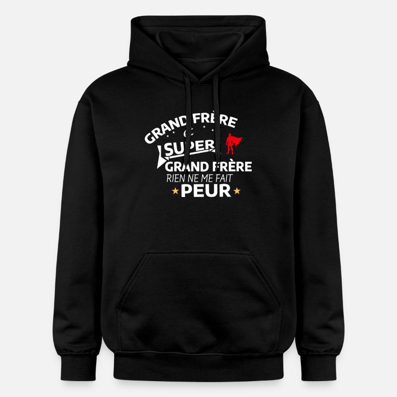 Super Grand Frère Paraphrase Heroïque - Sweat à capuche Softstyle® Gildan Unisexe - noir
