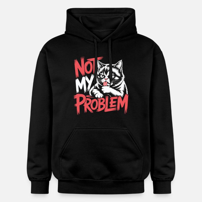 Pas mon problème chat - Sweat à capuche Softstyle® Gildan Unisexe - noir