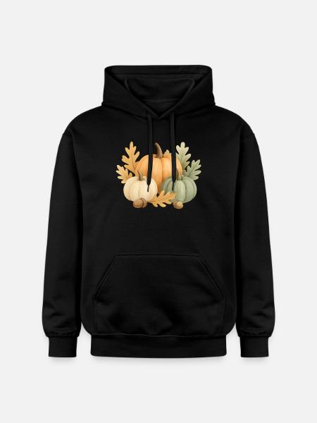  Kürbisse, Eichenlaub & Eicheln - Gildan Unisex Softstyle® Midweight Hoodie - Schwarz