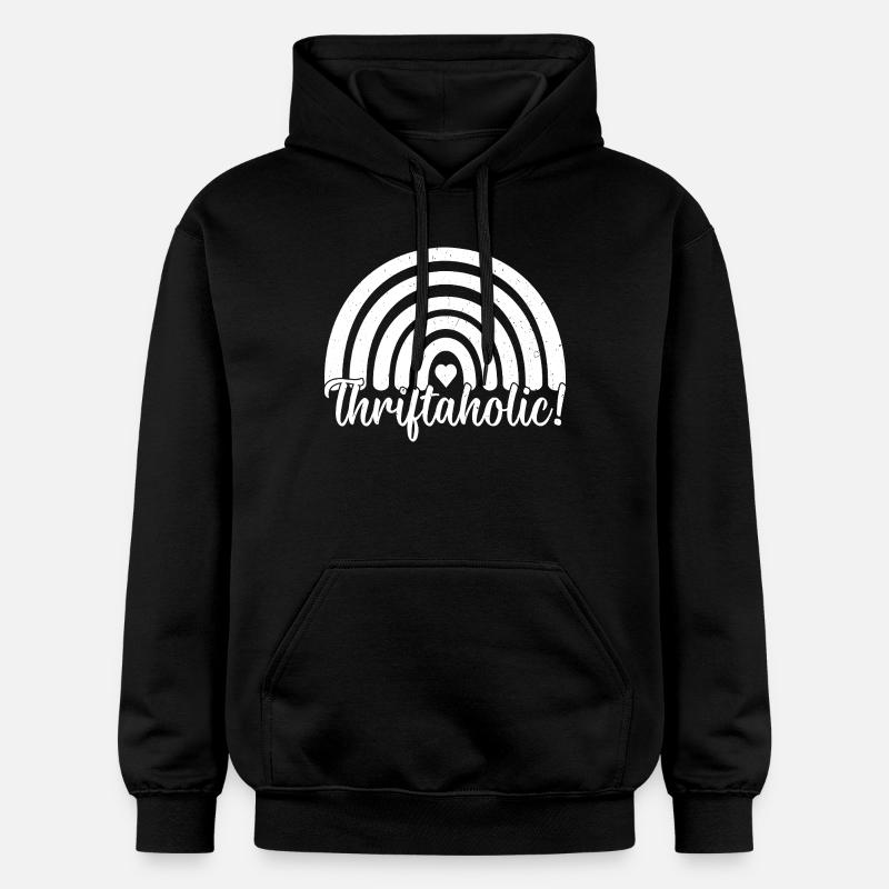 Friperie Thriftaholic Love Fririft Shopping - Sweat à capuche Softstyle® Gildan Unisexe - noir