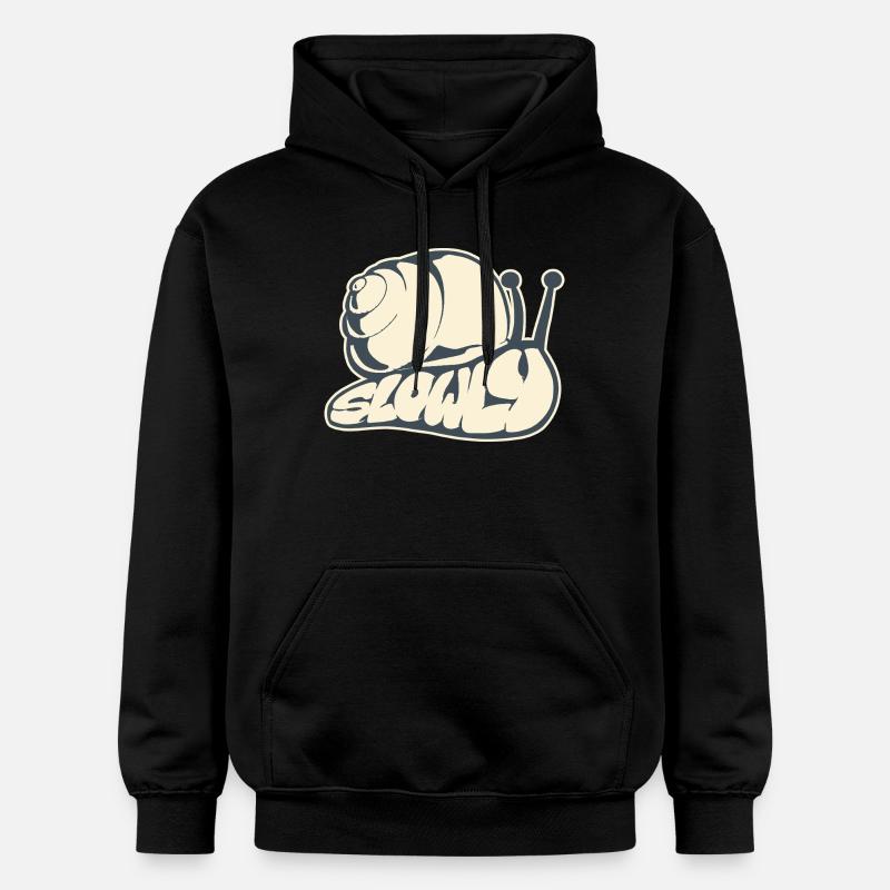 Slowly, mot dessiné (V2) - Sweat à capuche Softstyle® Gildan Unisexe - noir