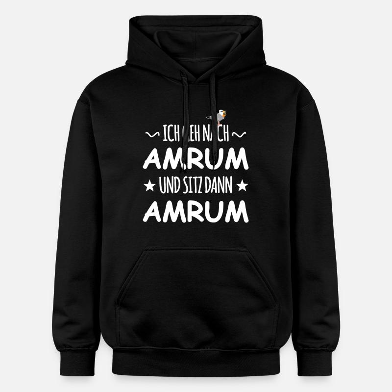 Amrum avec mouette schnaps - Sweat à capuche Softstyle® Gildan Unisexe - noir