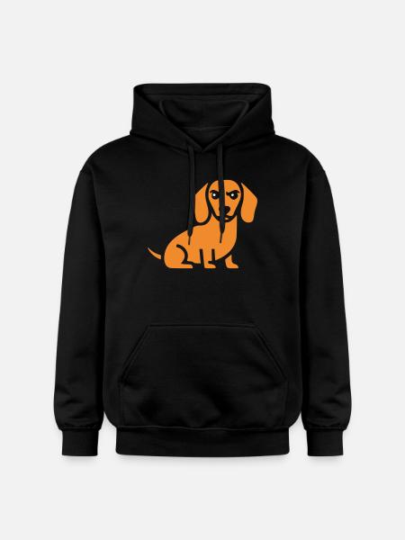 Dackel Hund Flat Design - Gildan Unisex Softstyle® Midweight Hoodie - Schwarz