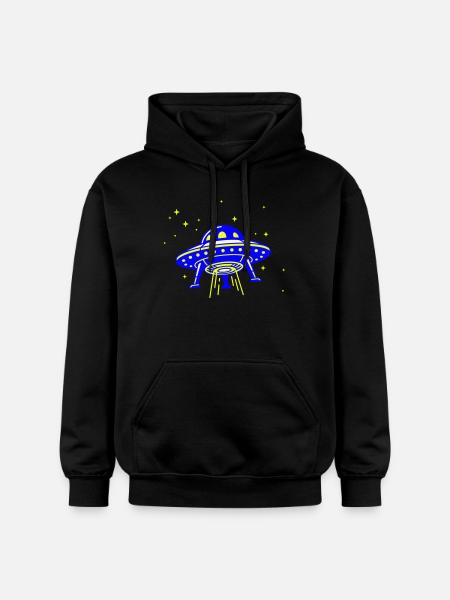 UFO – Visit from another galaxy - Gildan Unisex Softstyle® Midweight Hoodie - black