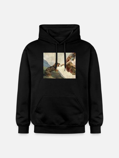 Mème de Chien Dieu Main Teckel - Sweat à capuche Softstyle® Gildan Unisexe - noir