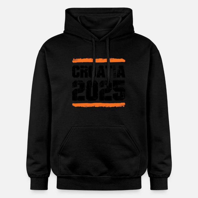 Croatie 2025 Équipe - Sweat à capuche Softstyle® Gildan Unisexe - noir