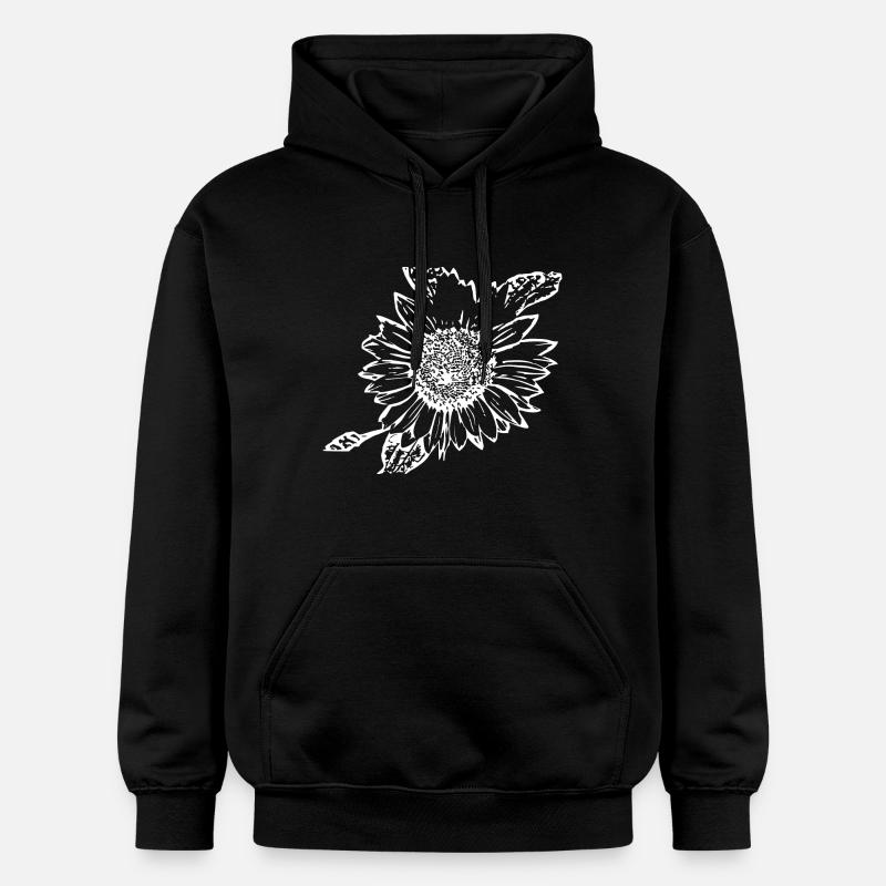 Tournesol blanc - Sweat à capuche Softstyle® Gildan Unisexe - noir