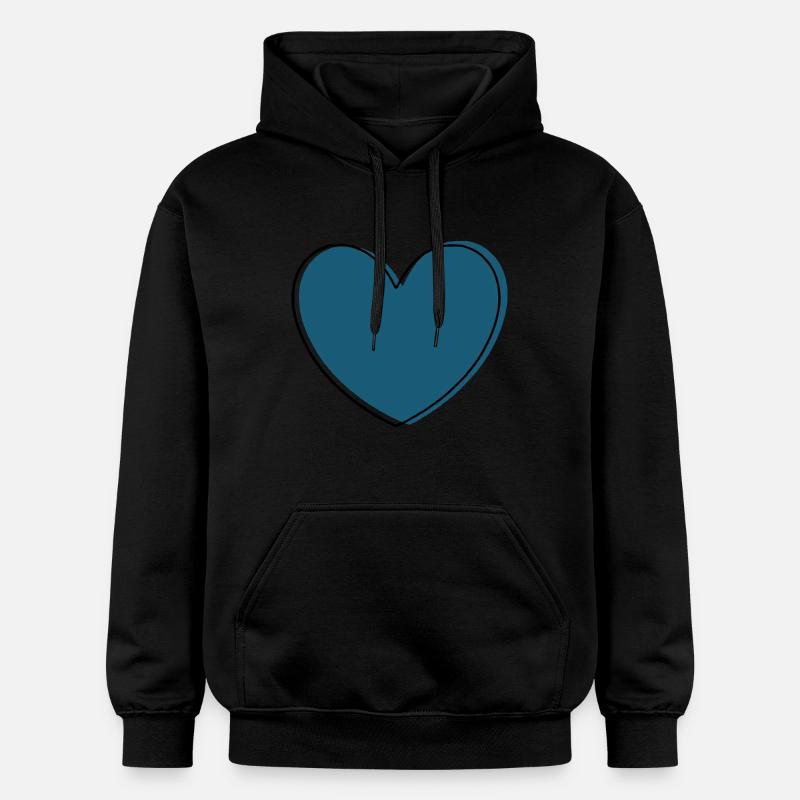 Cadeau coeur bleu - Sweat à capuche Softstyle® Gildan Unisexe - noir